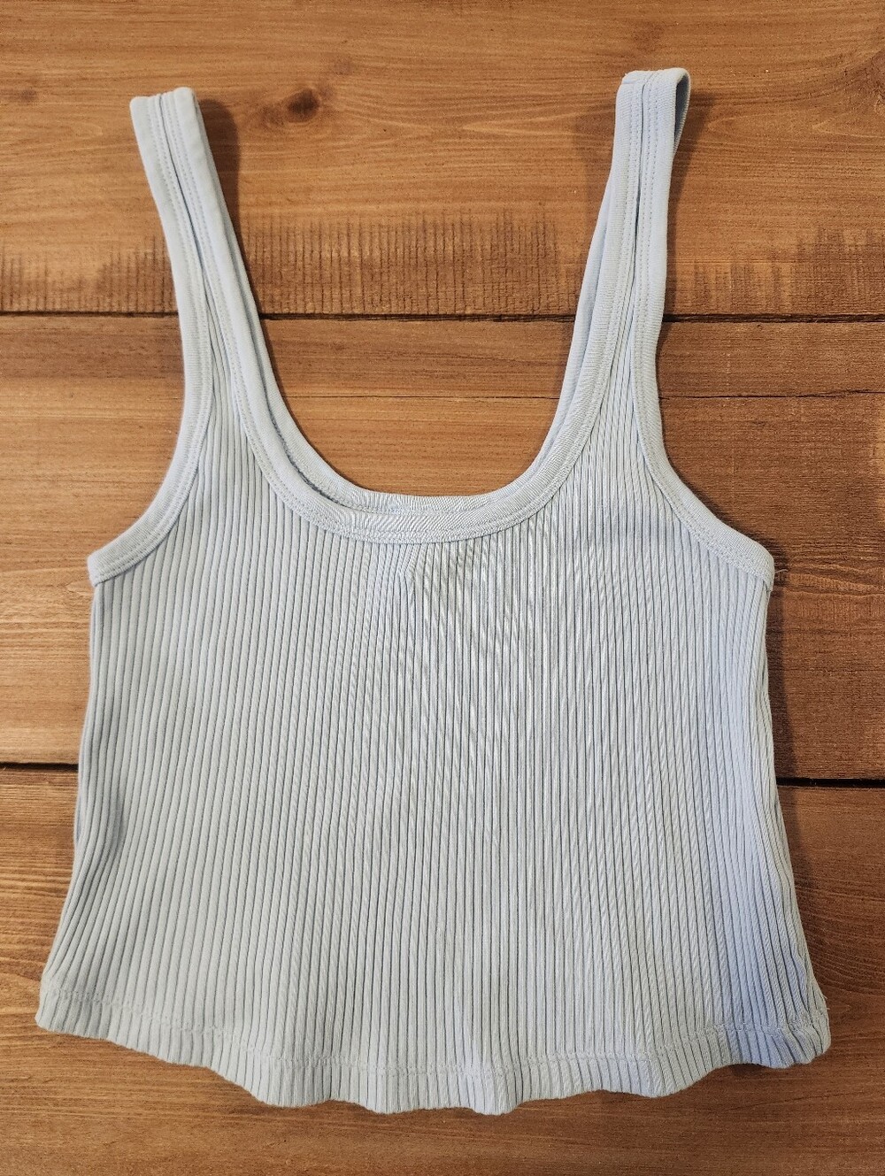 OLD NAVY Ribbed Tank Crop Top - Size Mediym Light Blue